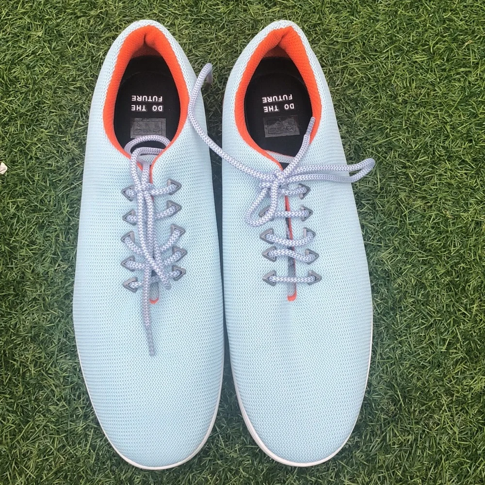 Muroexe Aqua blue atom sneakers sz 42 8.5M